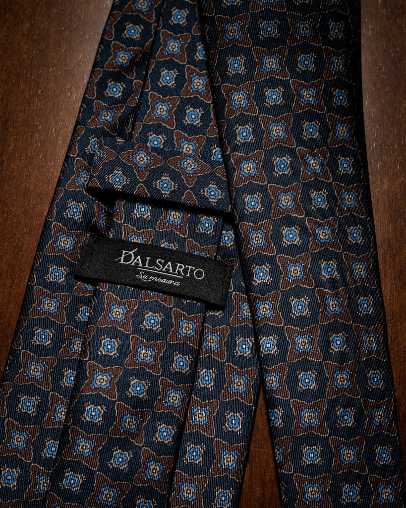 Agostino Blue and Brown Patterned Tie
