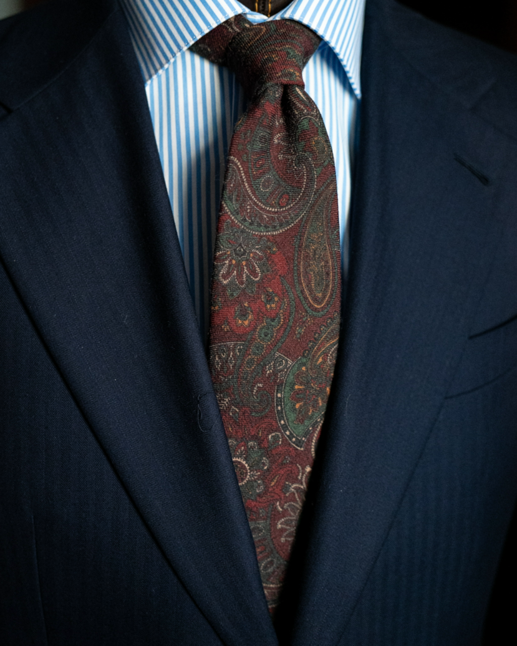 Agostino Burgundy Tie with Floral Pattern 