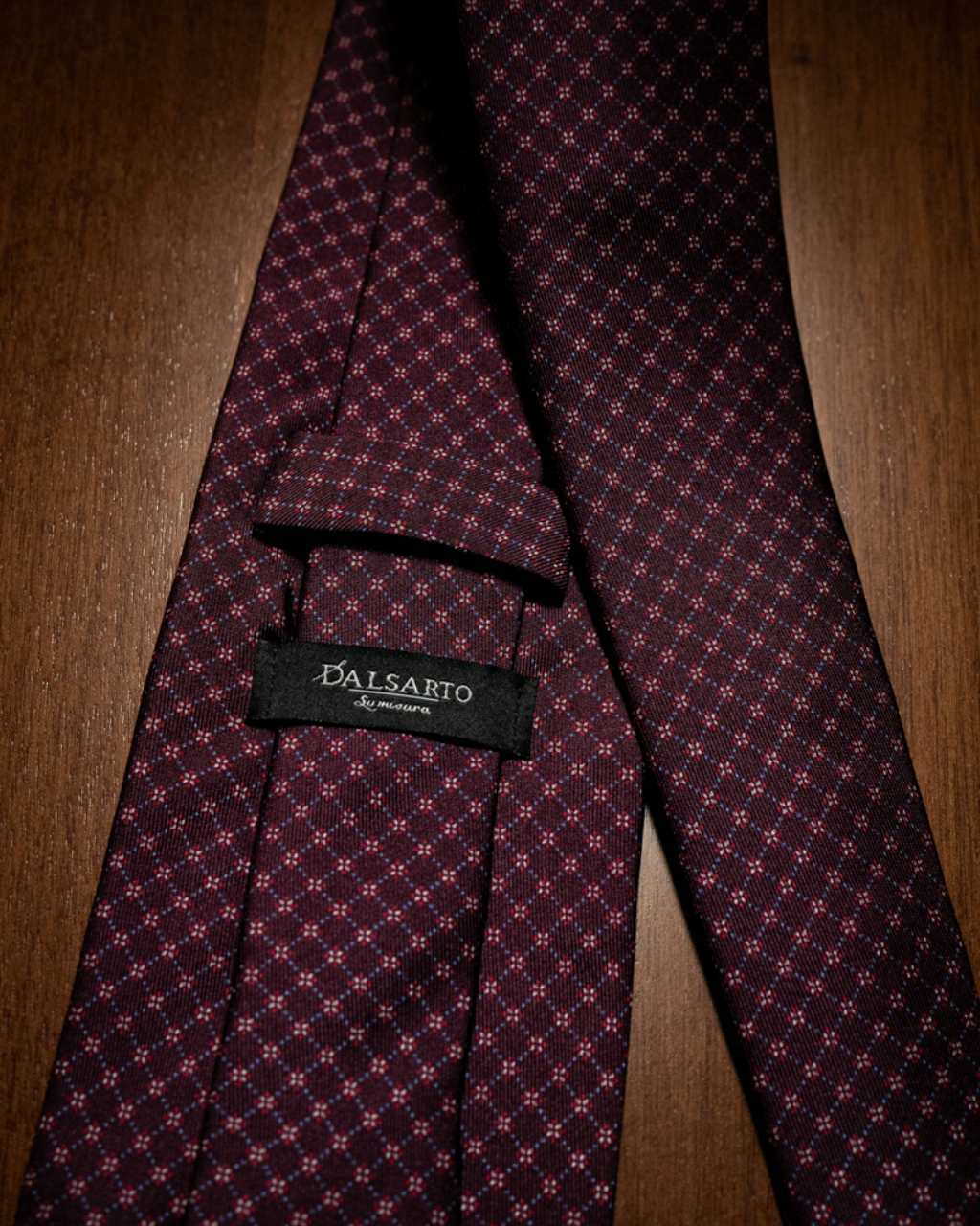 Agostino Bordeaux Tie with Micro Pattern