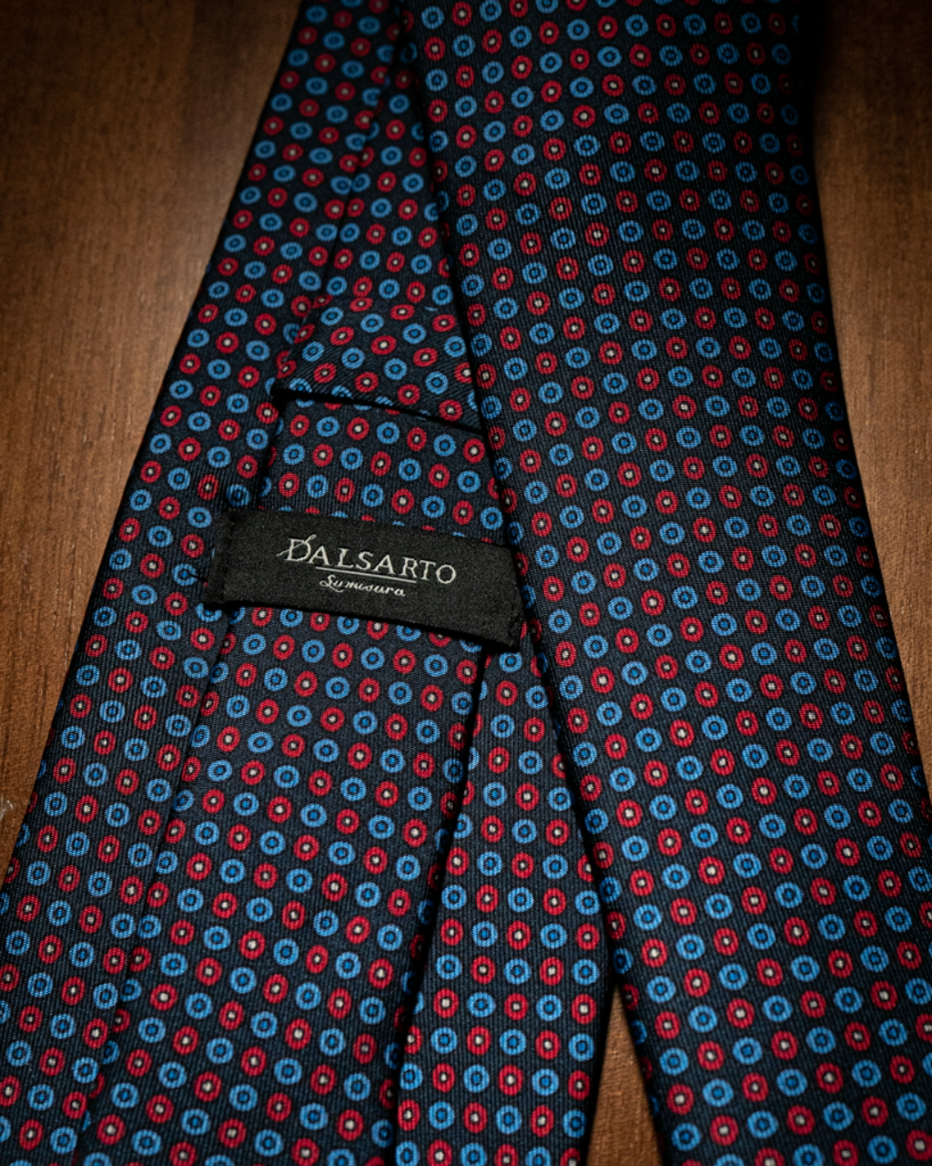 Agostino Blue Tie with Red and Blue Dots