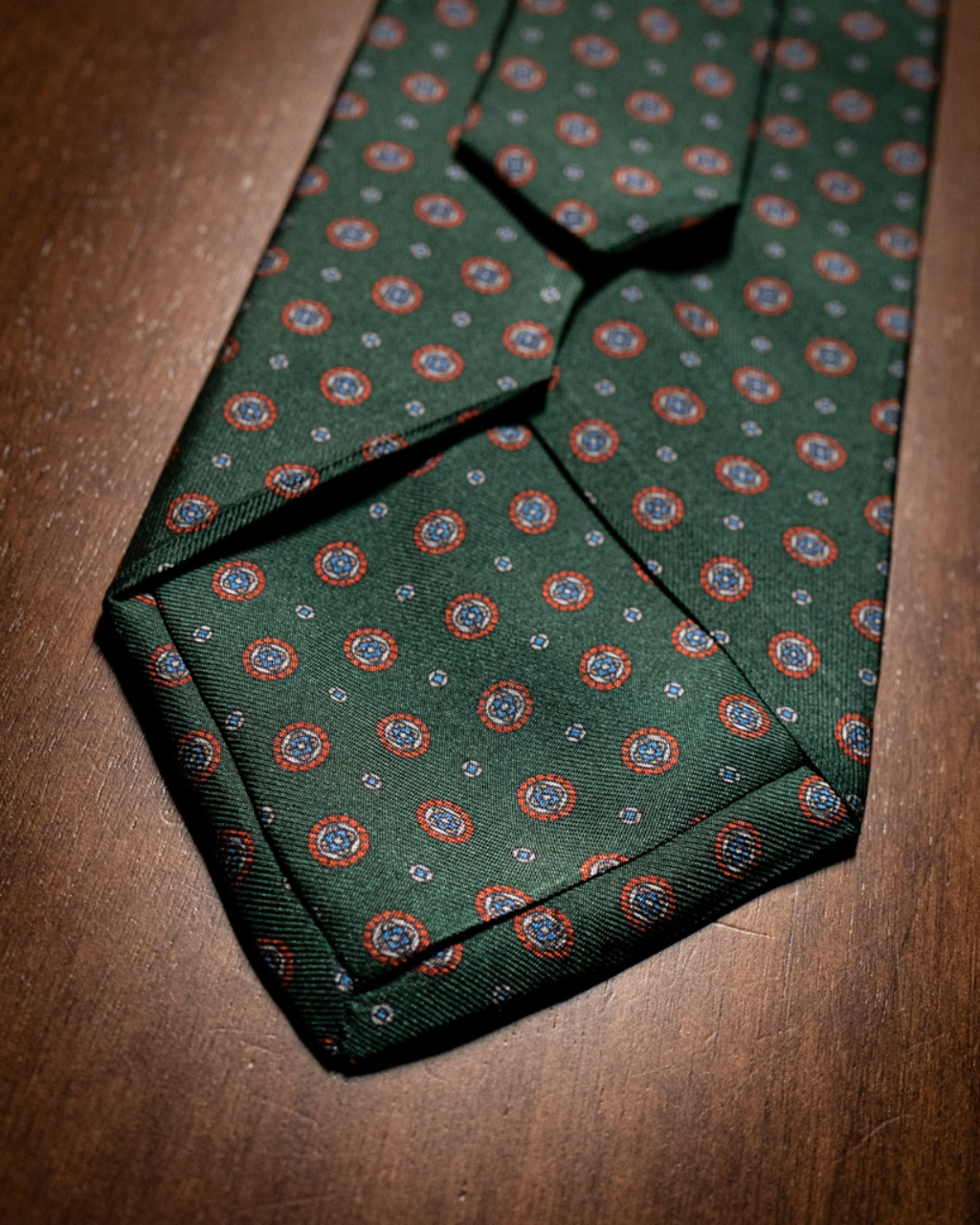 Agostino Green Tie with Round Pattern