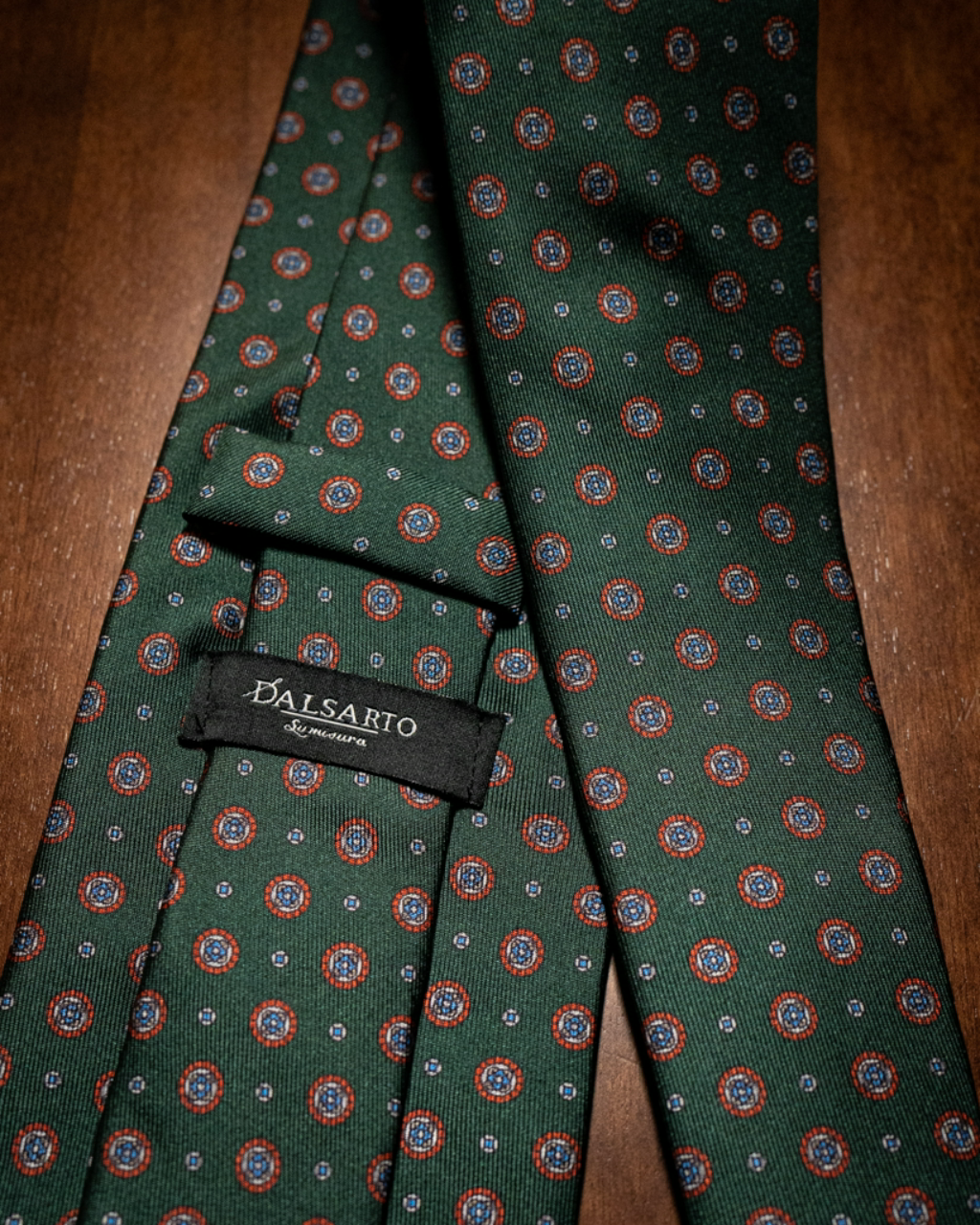 Agostino Green Tie with Round Pattern