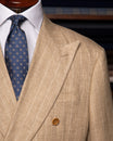 Perugino Double-Breasted Beige Pinstripe