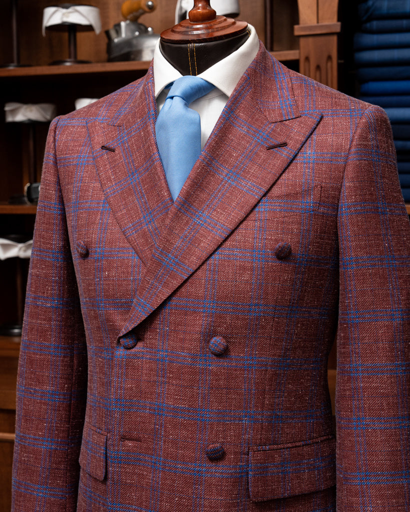 Canova Burgundy Checked Jacket