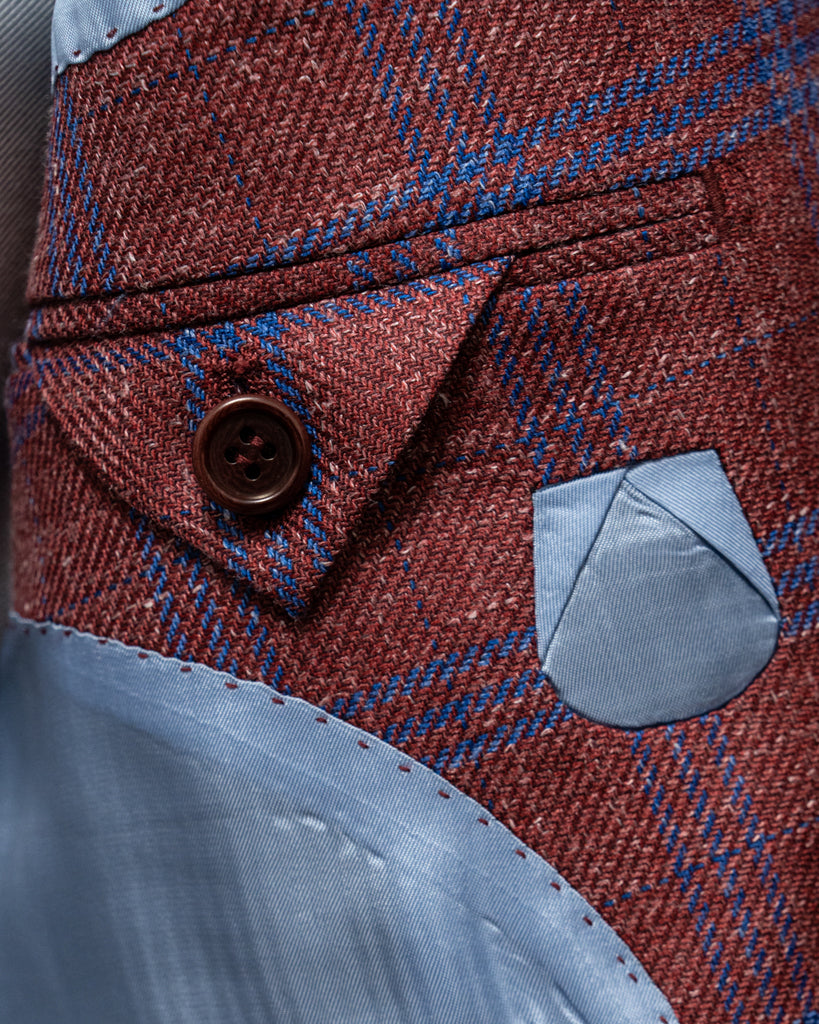 Canova Burgundy Checked Jacket
