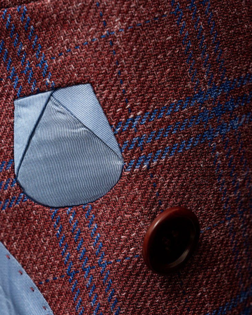 Canova Burgundy Checked Jacket