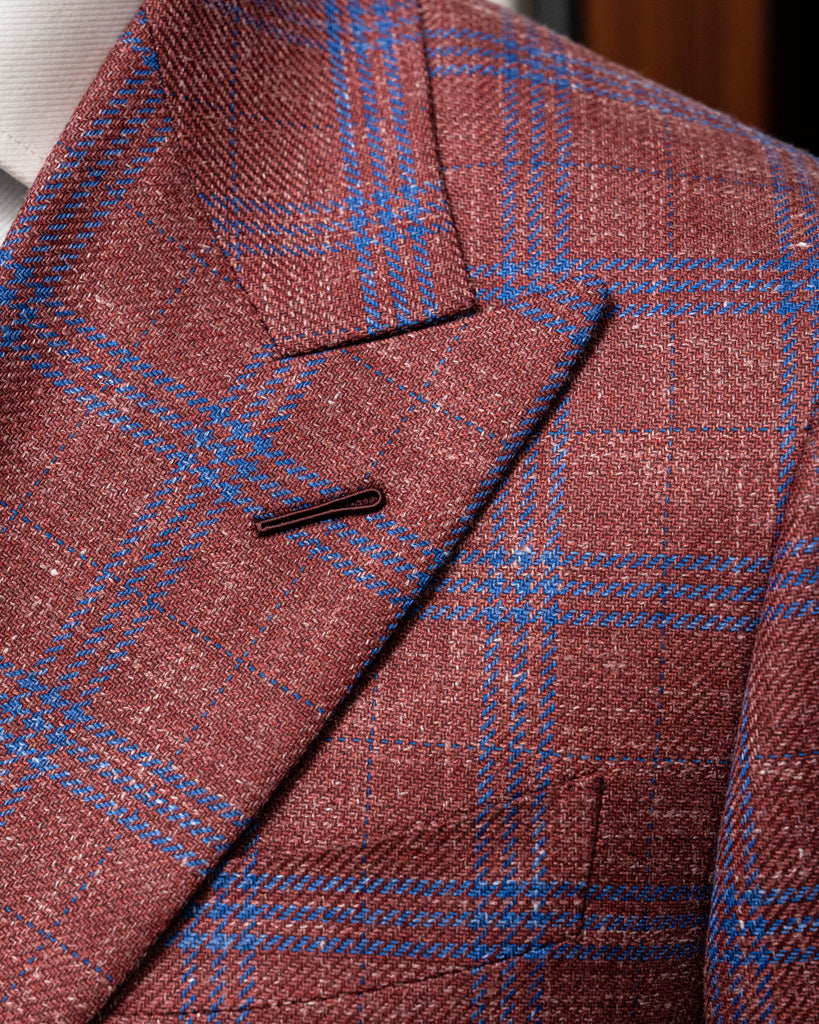 Canova Burgundy Checked Jacket