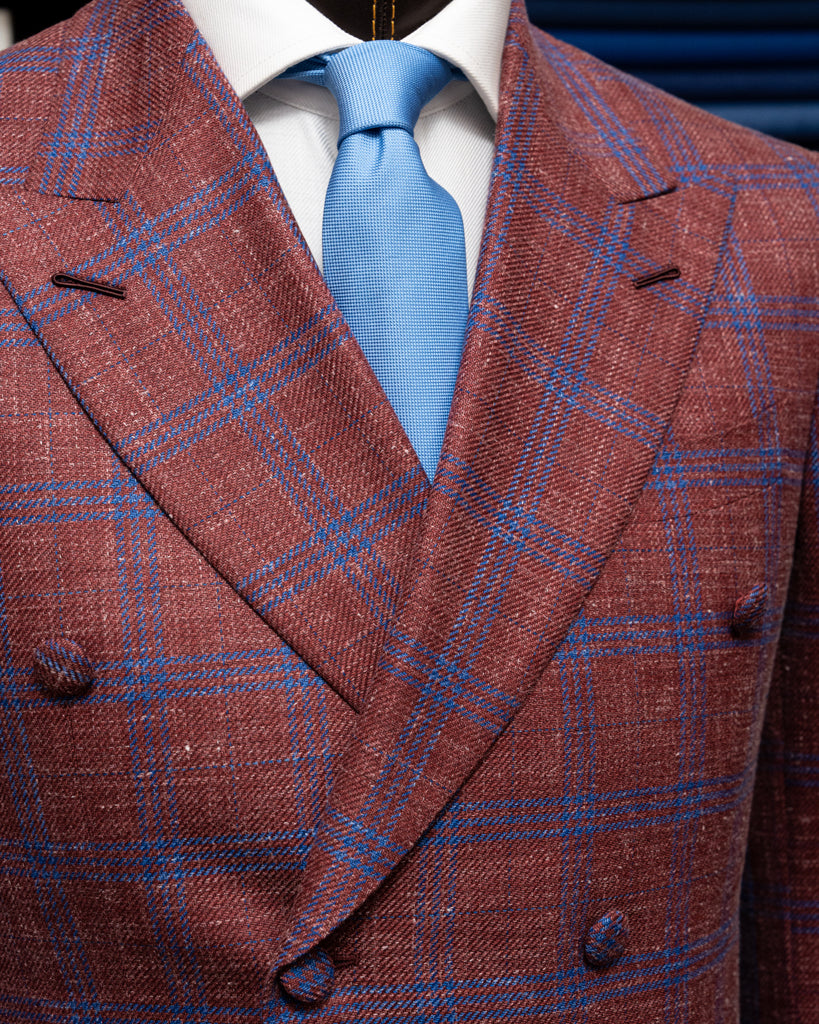 Canova Burgundy Checked Jacket