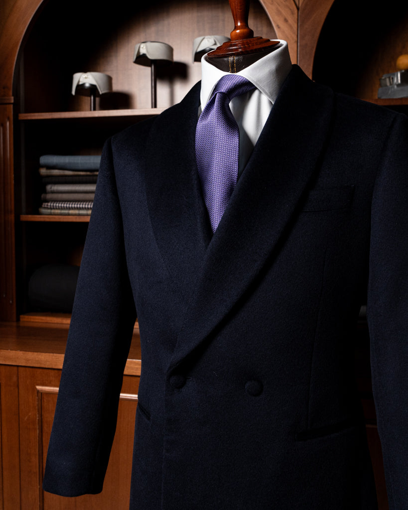 Giacca Casual Blu Scuro Lana Seta