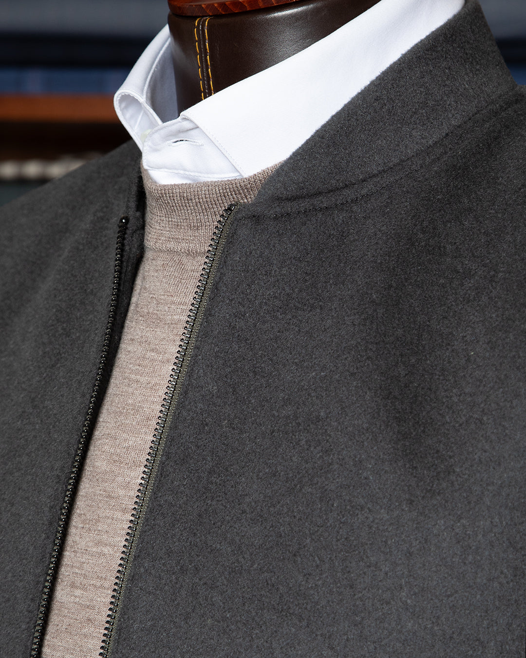 Giacca Casual Grigio Scuro con Zip