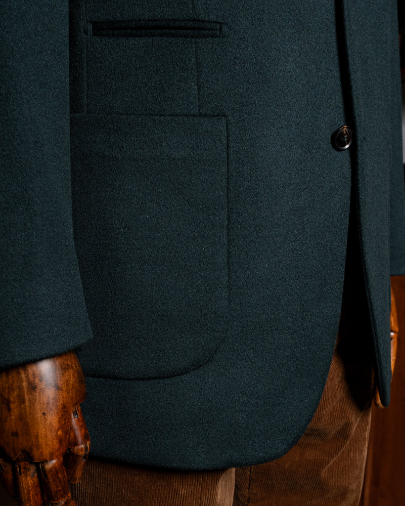 Giacca Casual Verde con Alcantara