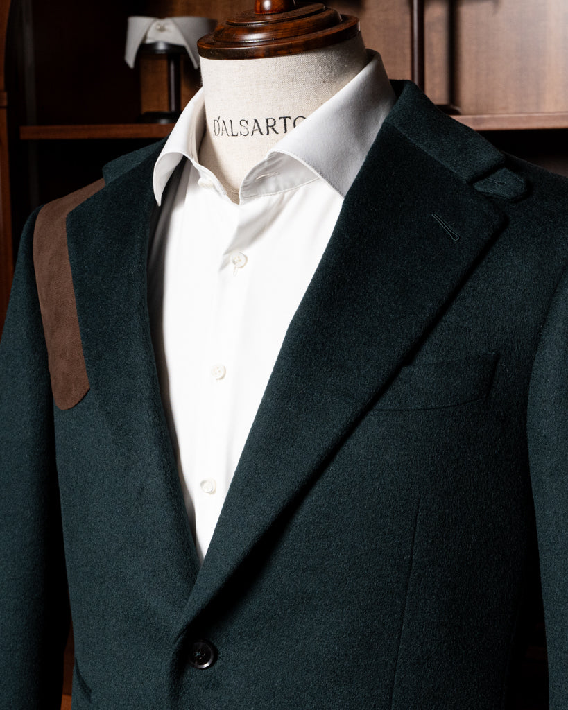 Giacca Casual Verde con Alcantara