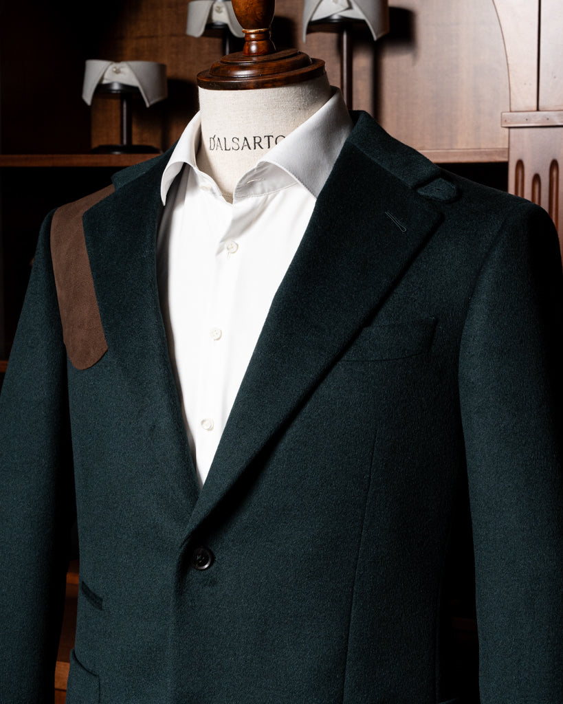 Giacca Casual Verde con Alcantara