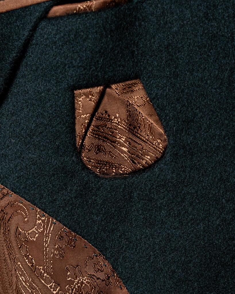 Giacca Casual Verde con Alcantara
