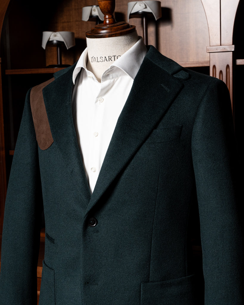 Giacca Casual Verde con Alcantara