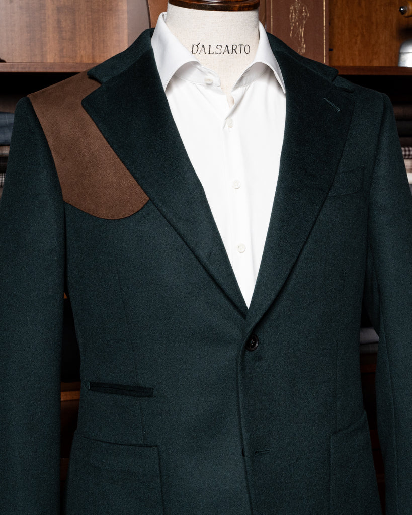 Giacca Casual Verde con Alcantara
