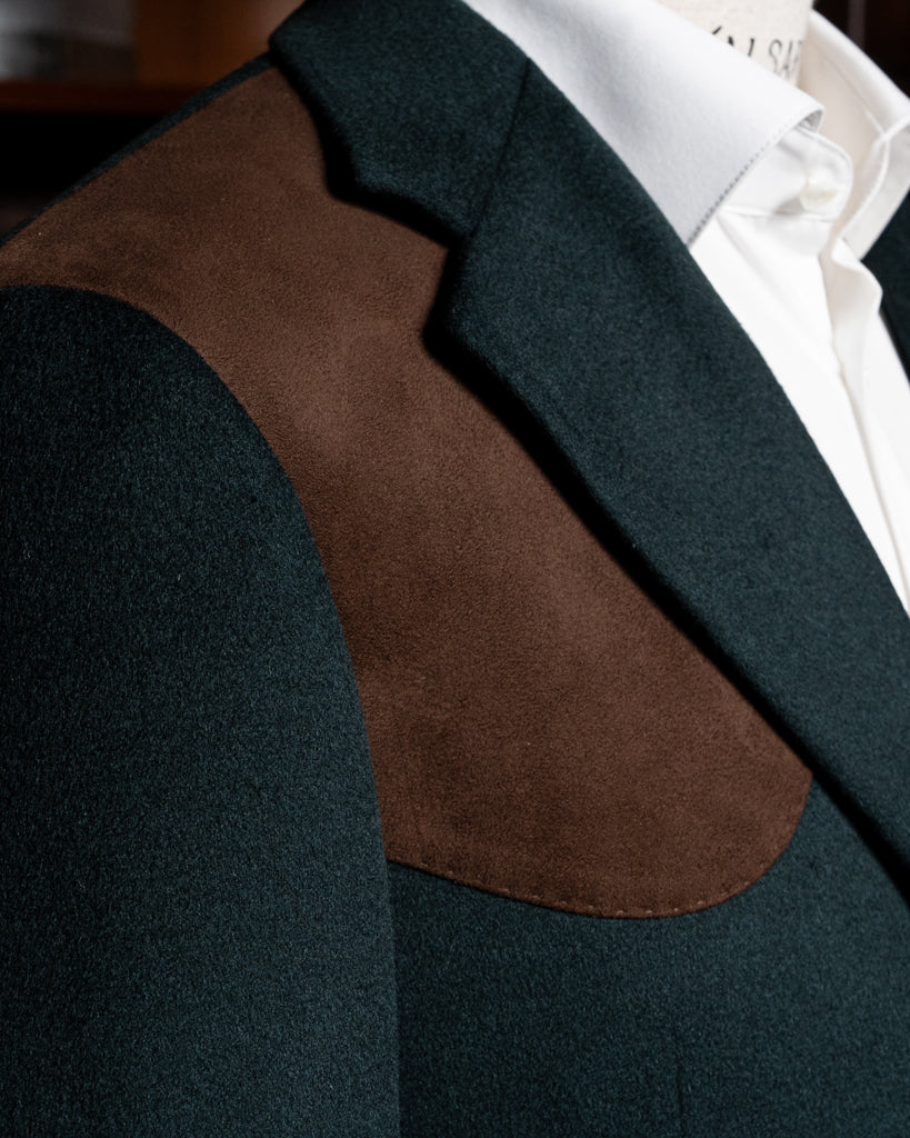 Giacca Casual Verde con Alcantara