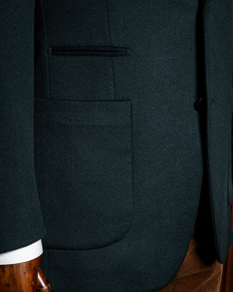 Giacca Casual Verde con Alcantara