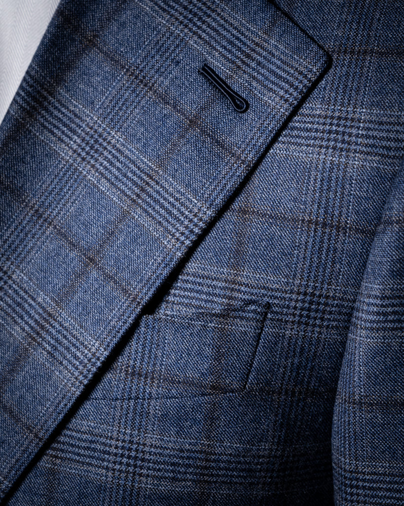 Giacca Giotto Casual Avio Quadri Blu