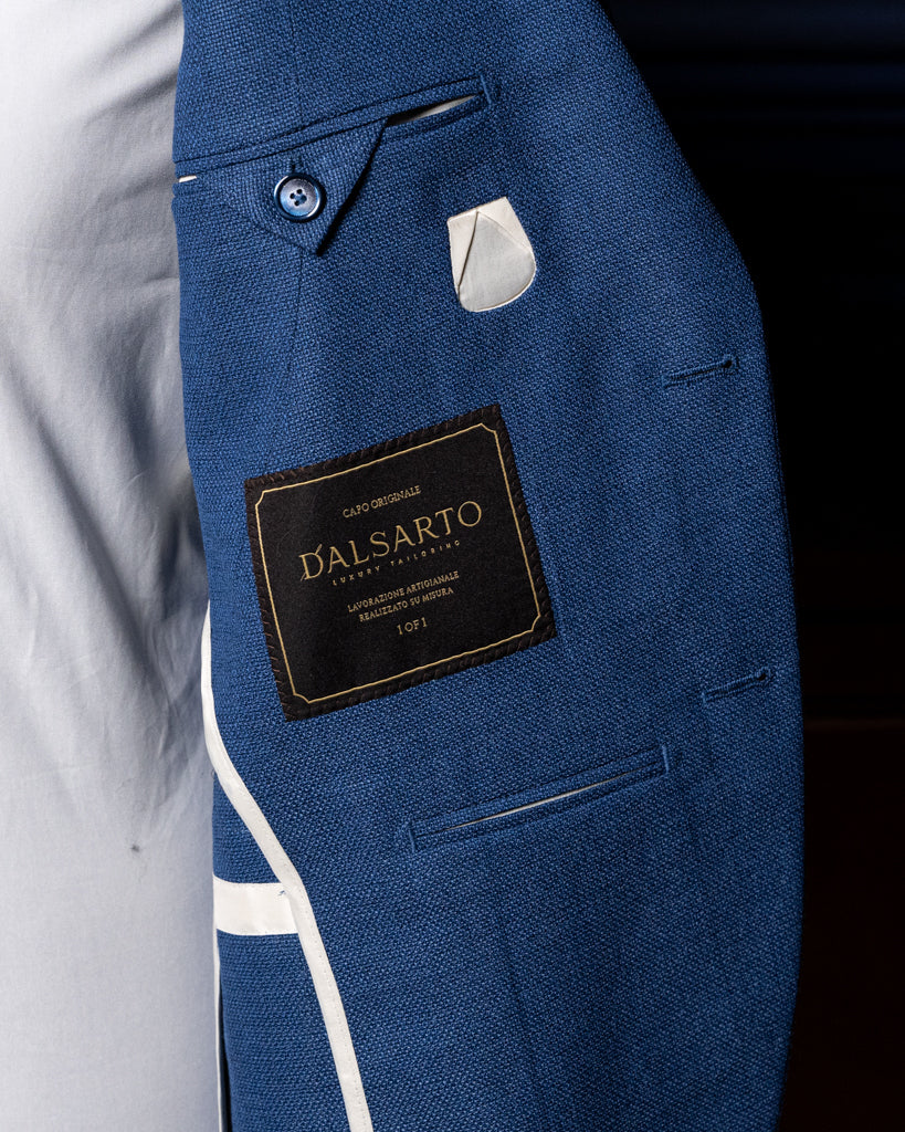 Giotto Hopsack Blue Unlined Jacket