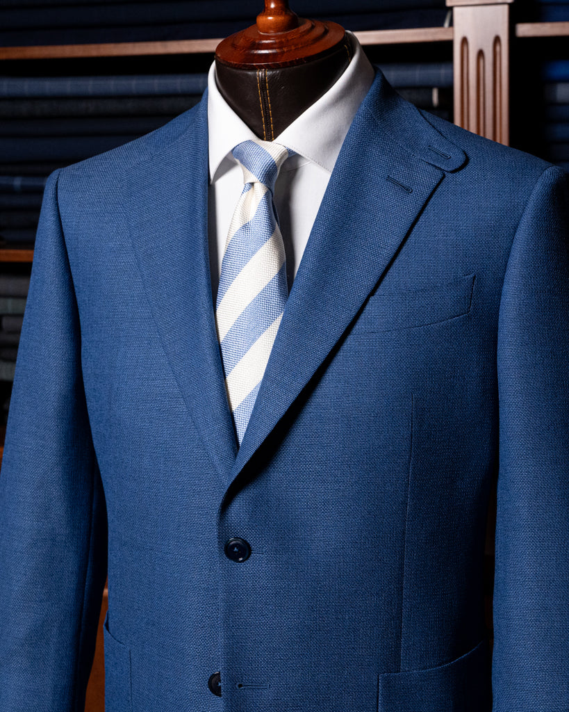Giacca Giotto Hopsack Blu Sfoderata