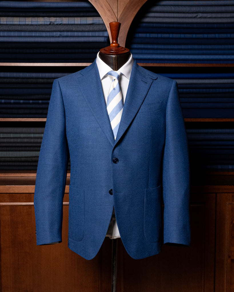 Giacca Giotto Hopsack Blu Sfoderata
