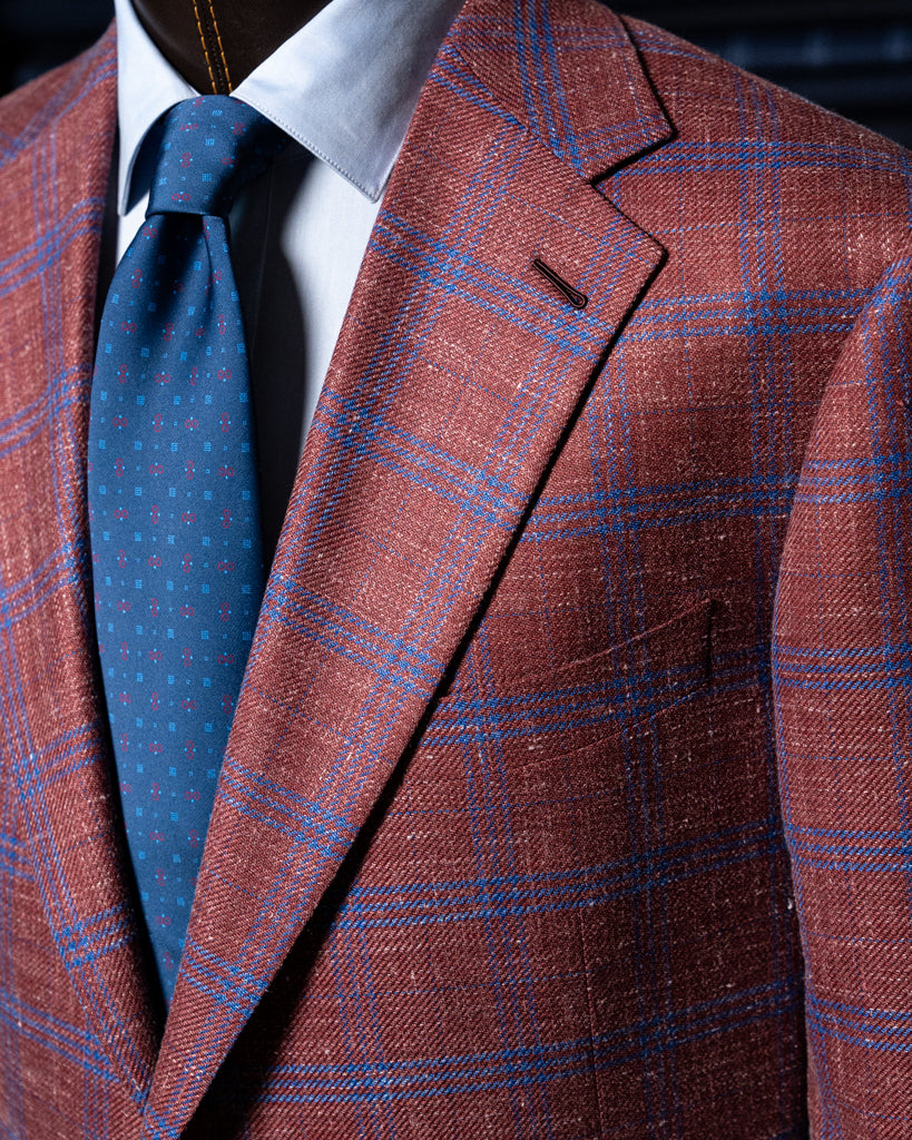 Giacca Giotto Hopsack Rosso a Quadri
