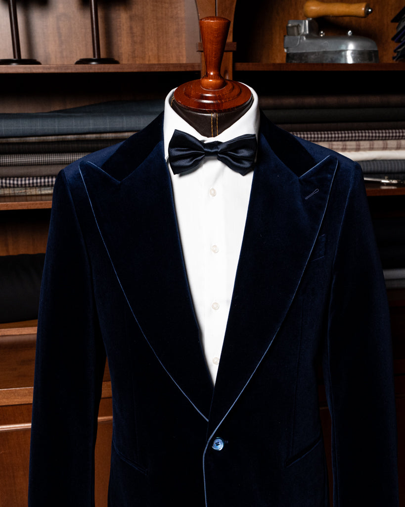 Michelangelo Jacket in Blue Velvet and Piping