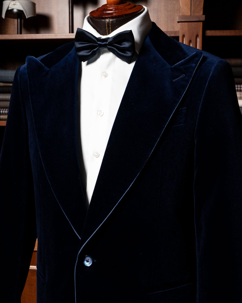 Giacca Modernico in Velluto Blu Acceso con Piping