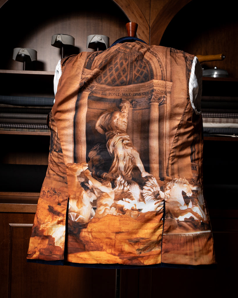 Giacca Modernico in Velluto Blu Acceso con Piping