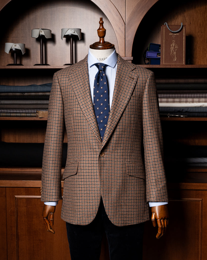 Modern Brown Houndstooth Jacket
