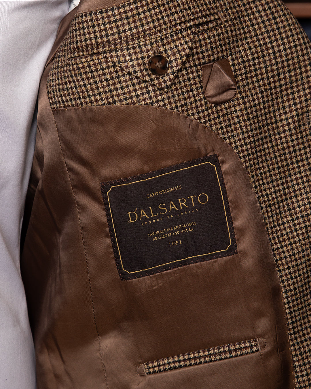 Giacca Giotto Pied De Poule Marrone Chiaro