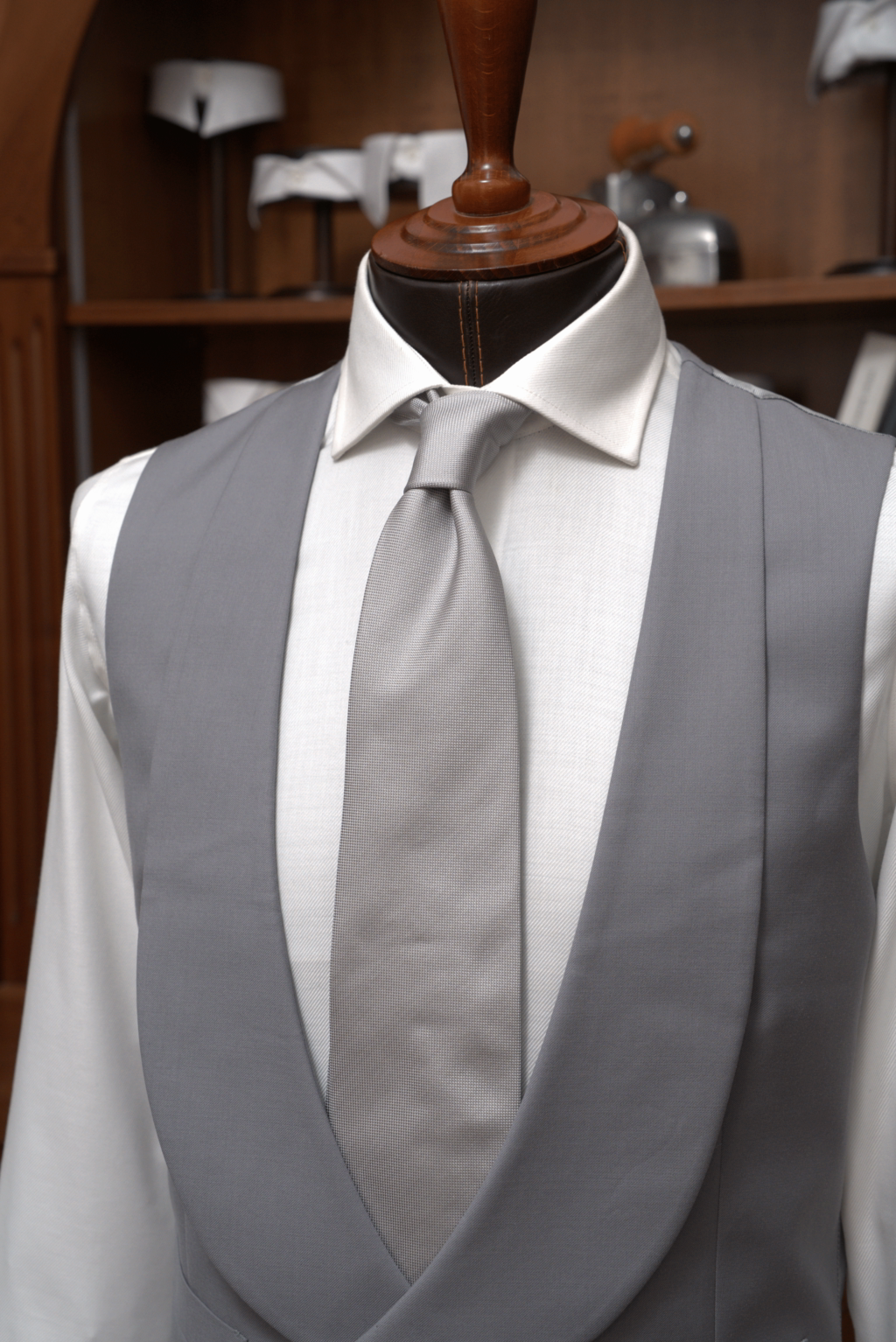 Double-breasted Pearl Gray Vest