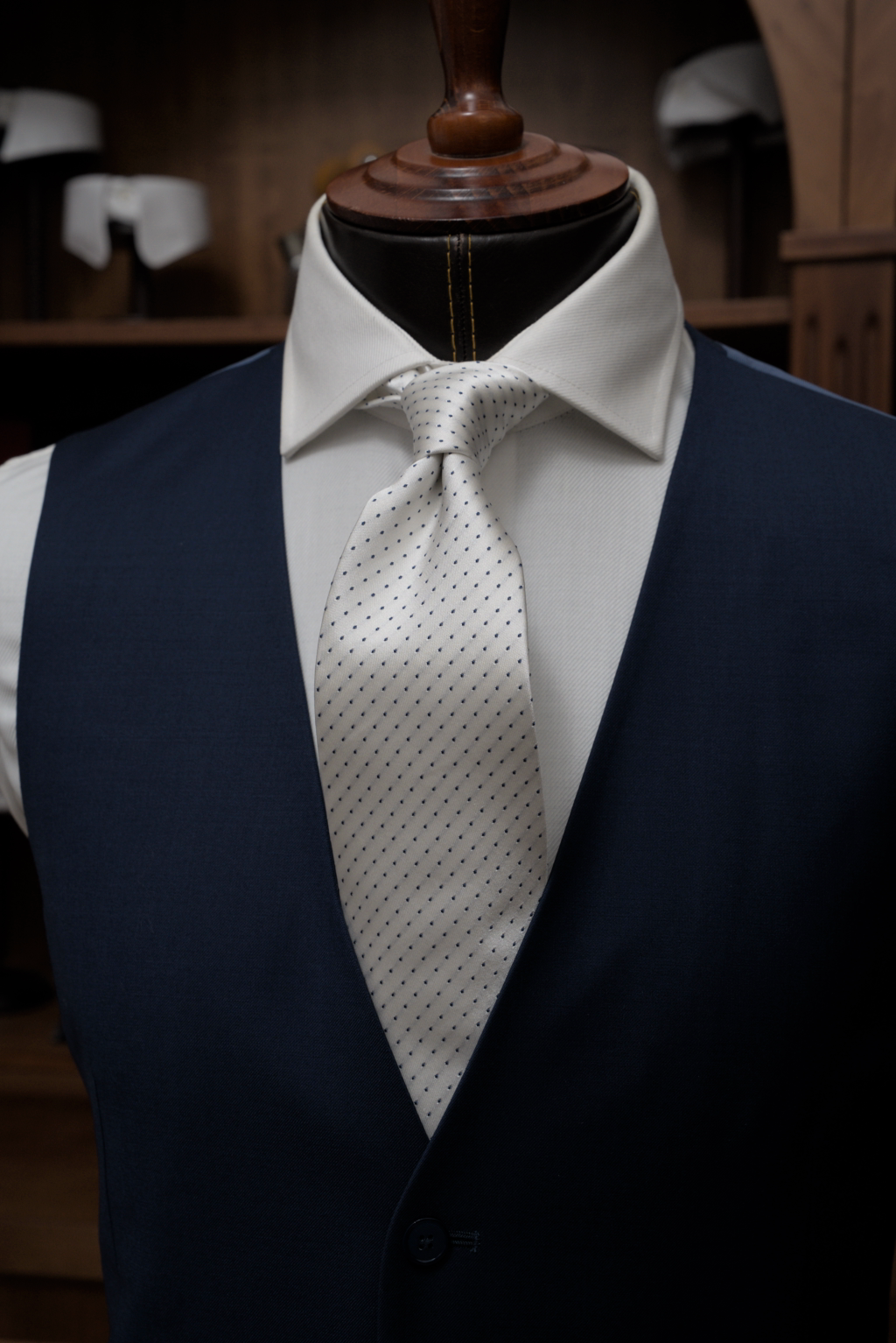 Navy Blue Single Breasted Vest