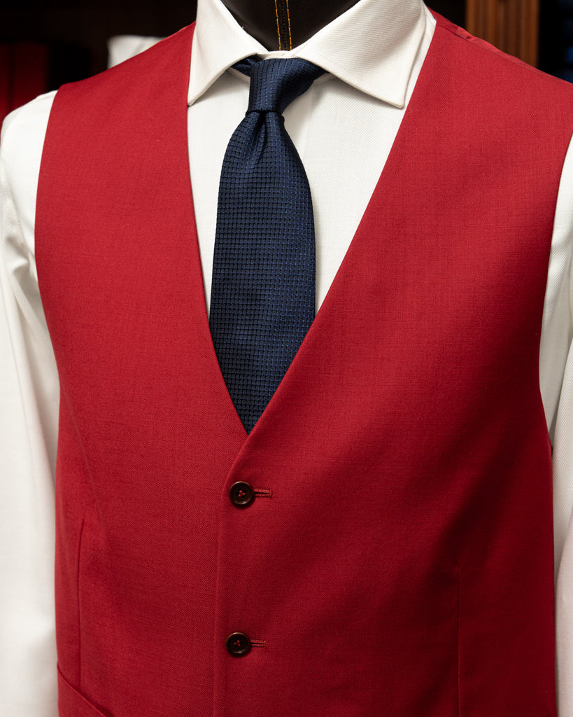 Red Single Breasted Waistcoat