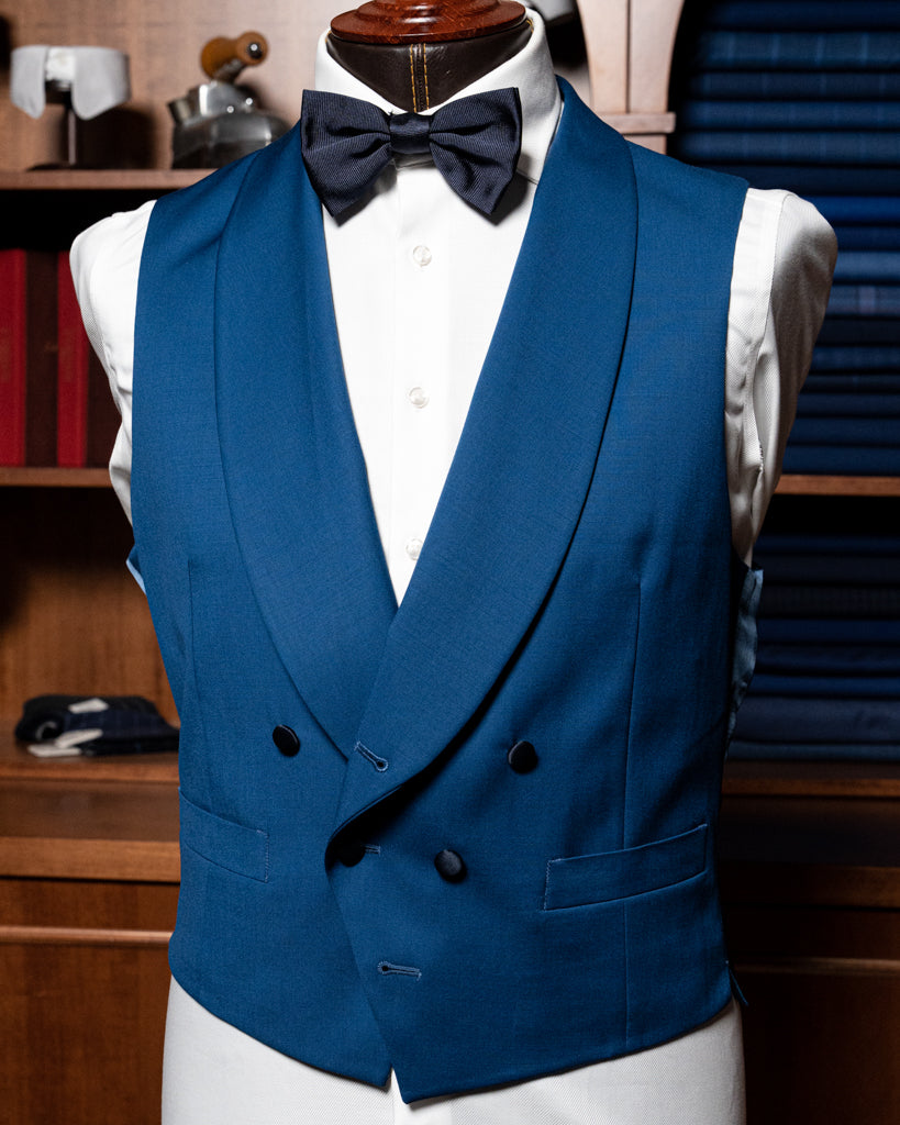 Double-Breasted Navy Shawl Vest