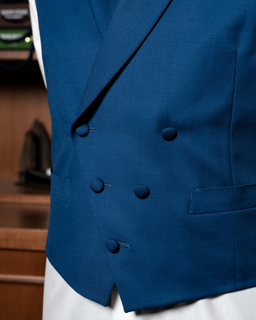 Double-Breasted Navy Shawl Vest
