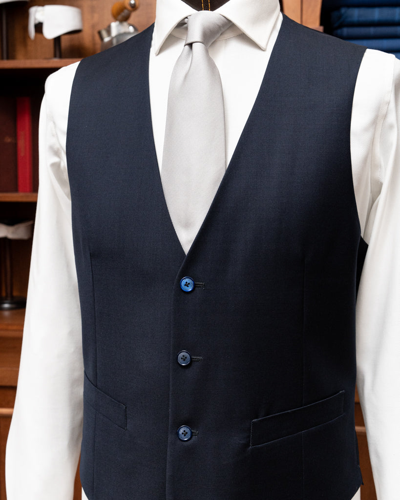 Midnight Blue Single-Breasted Vest