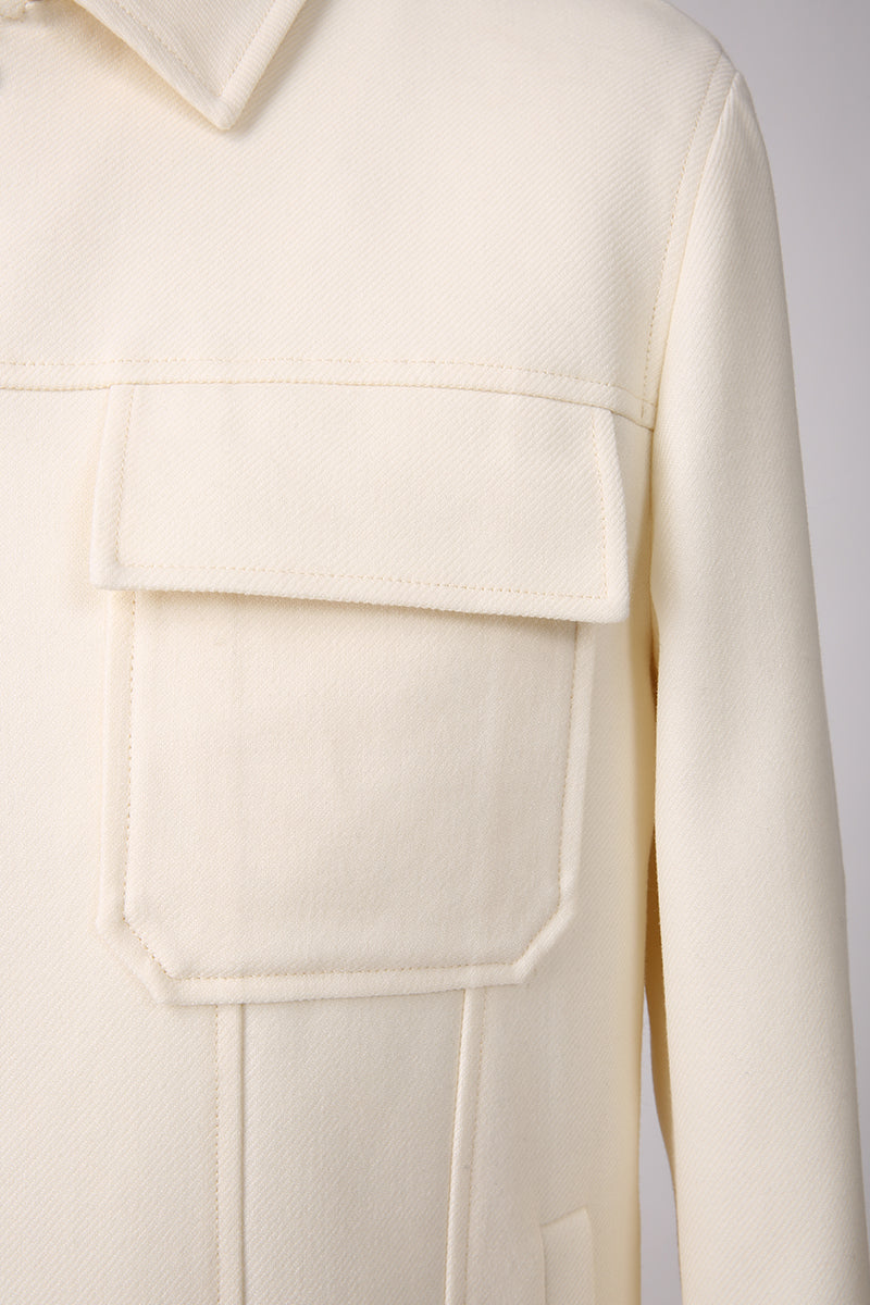 Overshirt Sportiva Bianco Panna