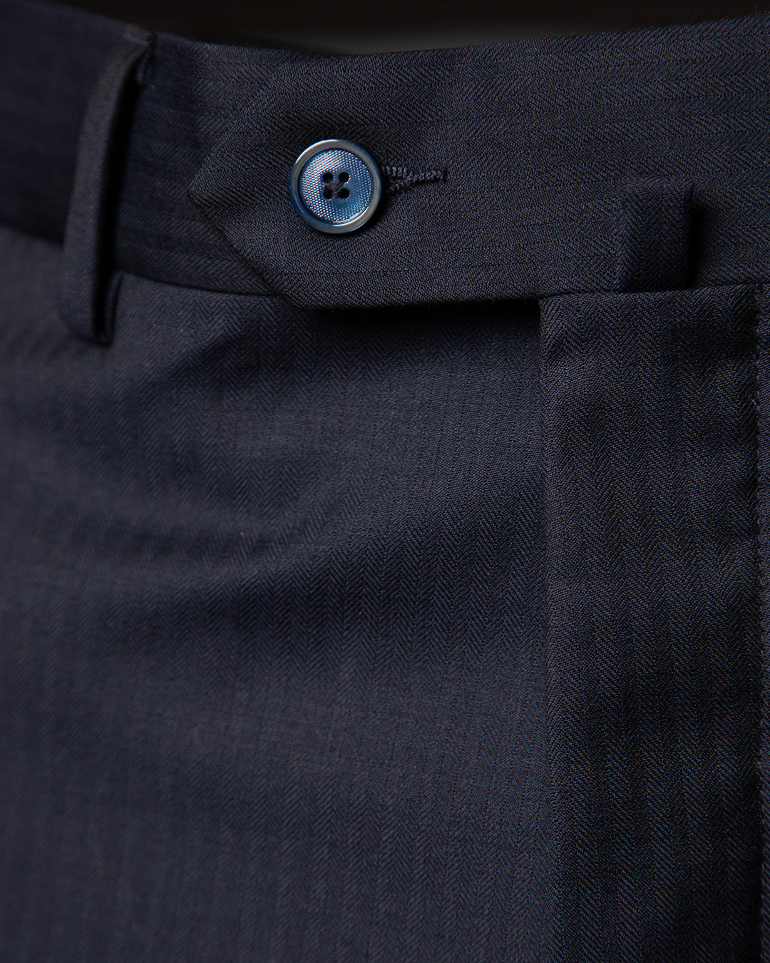 Pantalone Classico Spinato Blu Navy