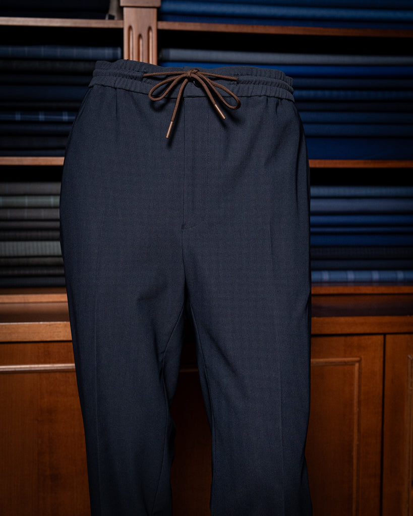 Trousers with Blue Laces