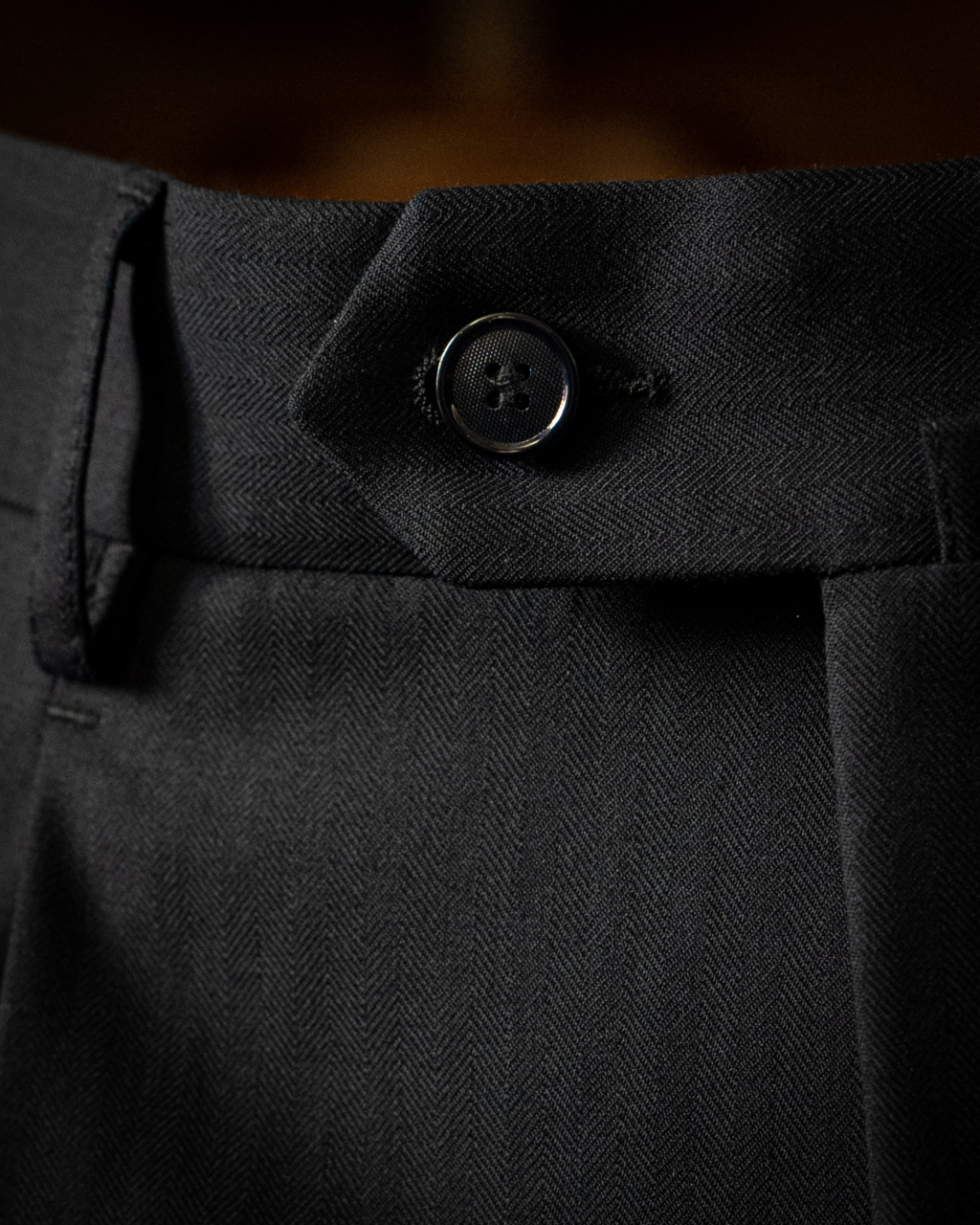 Tiziano Black Herringbone Pants
