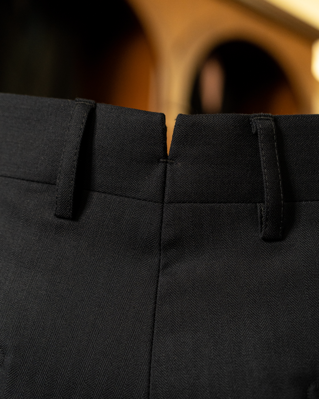 Tiziano Black Herringbone Pants