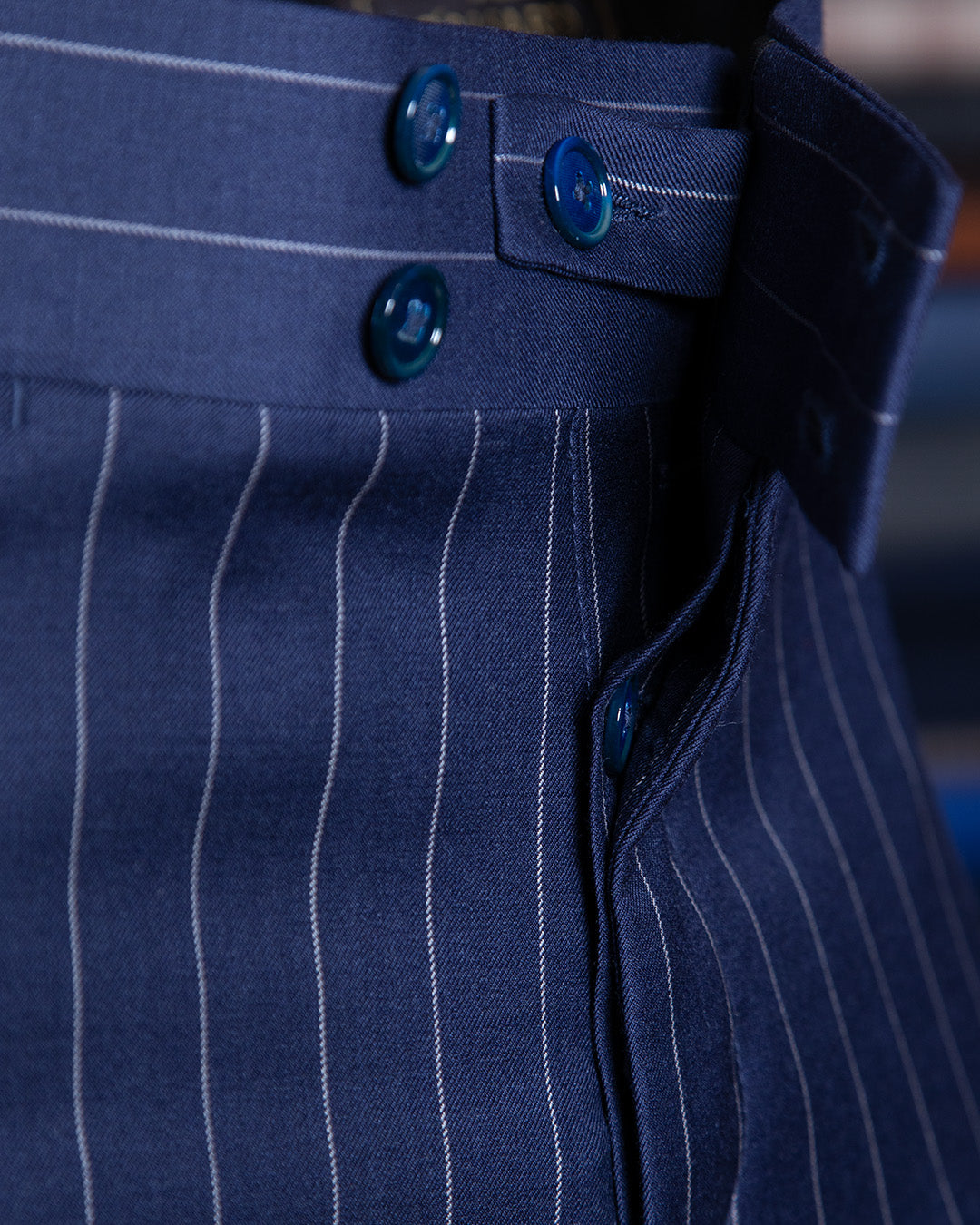 Abito Perugino Gessato Blu Chiaro