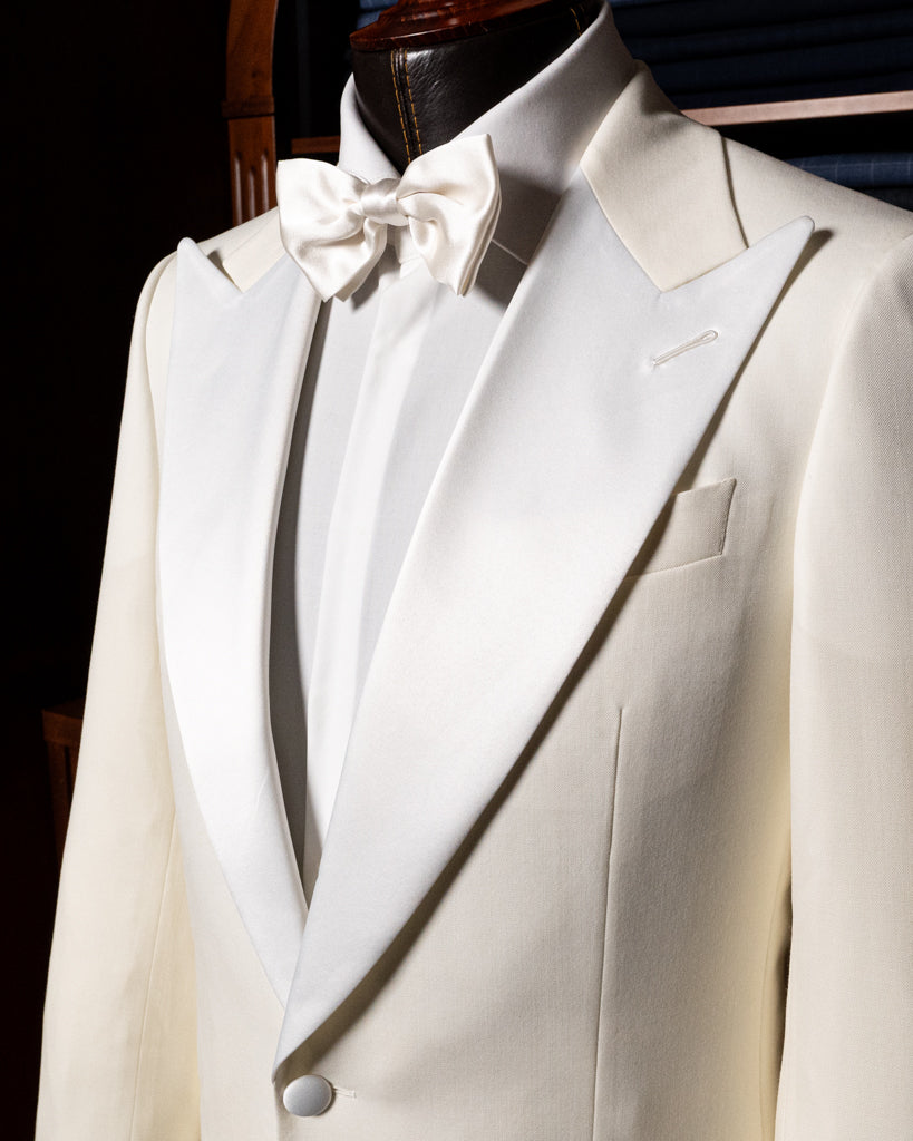Michelangelo White Tuxedo with Satin