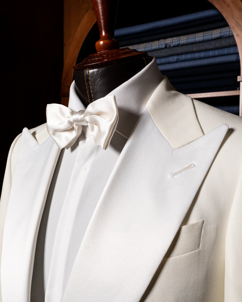 Michelangelo White Tuxedo with Satin