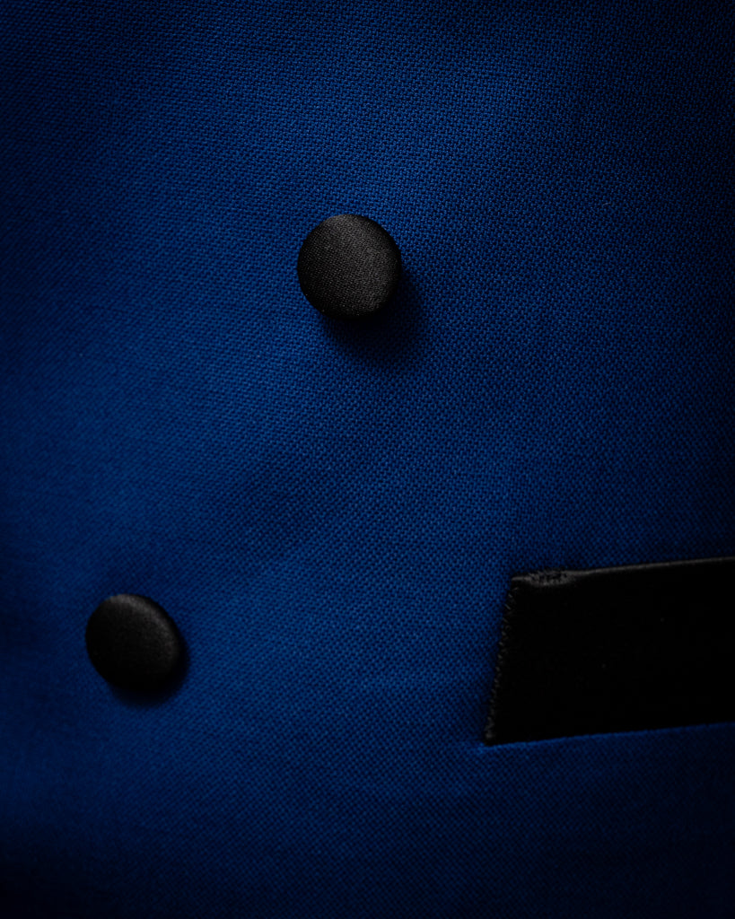 Smoking Donatello Blu Acceso con Raso Nero