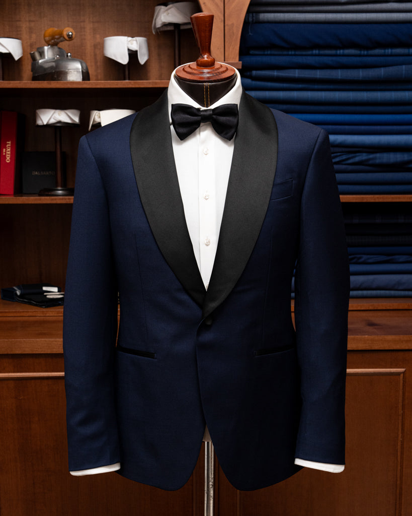 Donatello Blue Tuxedo with Satin Lapel