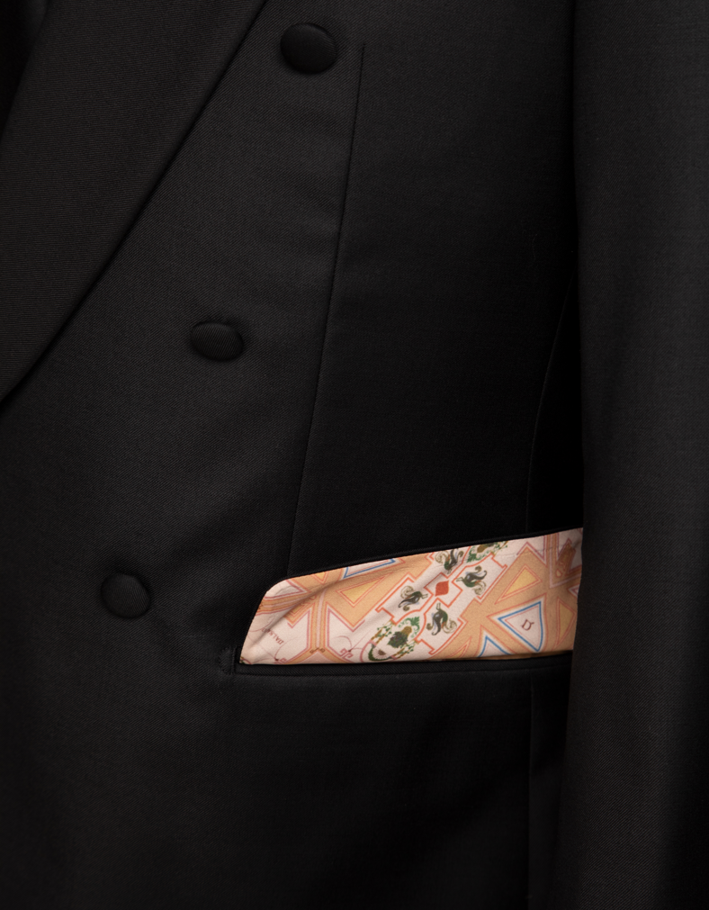 Smoking Donatello Nero Doppiopetto con Gilet