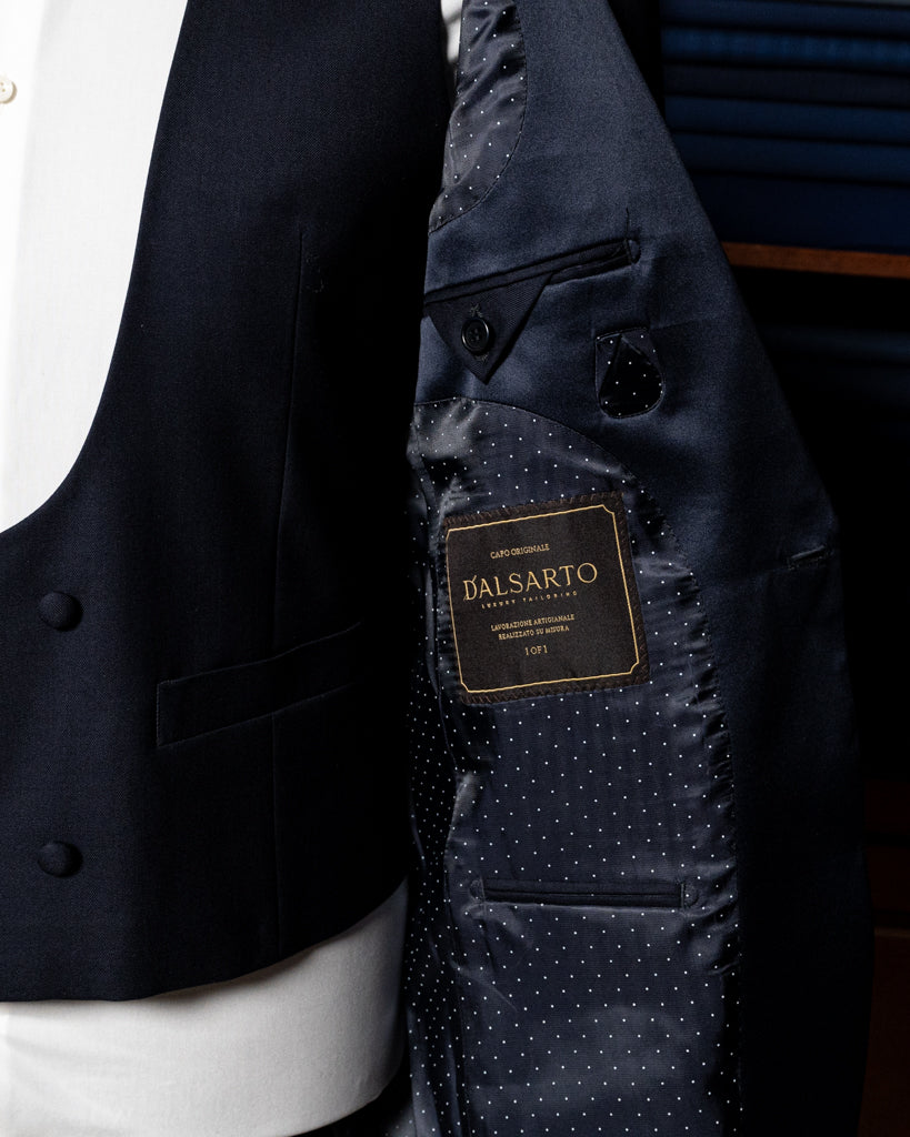 Smoking Michelangelo Blu Scuro con Gilet